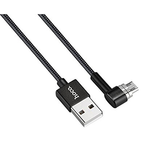 Hoco U20 High Speed Micro Usb L Shape Magnetic Adsorption Cable 1m Black (6957531053750)