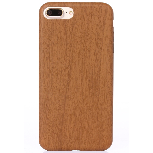 OEM Μαλακή θήκη με όψη ξύλου για Apple Iphone 7 Plus Dark Wood Pattern