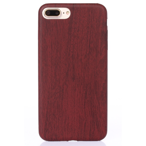 OEM Μαλακή θήκη με όψη ξύλου για Apple Iphone 7 Plus Red Wood Pattern