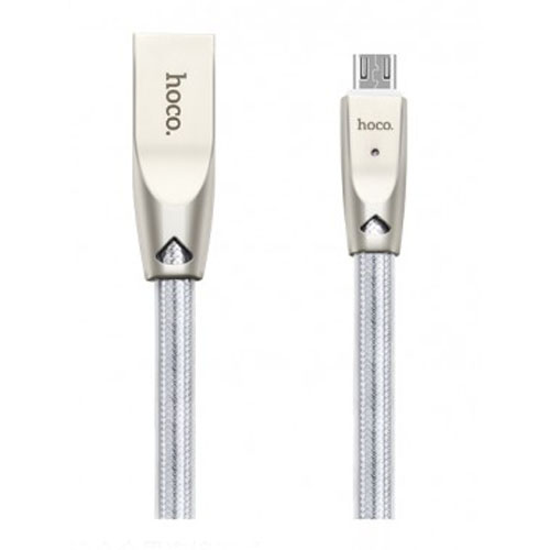 Hoco U9 High Speed Micro Usb Cable 1.2m Silver (6957531042778)