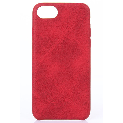 OEM Σκληρή Θήκη με Δερμάτινη Υφή για Apple Iphone 7 Plus Crazy Horse Red